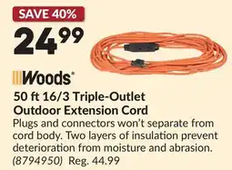 Princess Auto 50 ft16/3 Triple-Outlet Outdoor Extension Cord offer