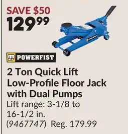 Princess Auto 2 Ton Quick Li Low-Profile Floor Jack with Dual Pumps offer