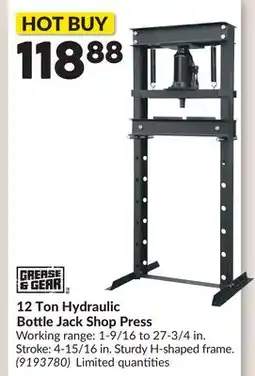 Princess Auto 12 Ton Hydraulic Bottle Jack Shop Press offer