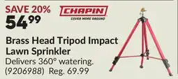 Princess Auto Brass Head Tripod Impact Lawn Sprinkler offer