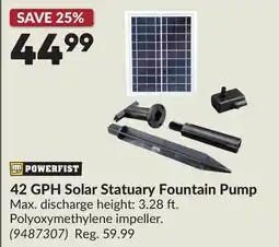 Princess Auto 42 GPH Solar Statuary Fountain Pump offer