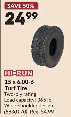 Princess Auto 15 x 6.00-6 Turf Tire offer