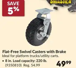 Princess Auto Flat-Free Swivel Casters with Brake 8 in. Load capacity: 220 lb offer