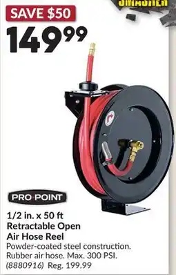 Princess Auto 1/2 in. x 50 Retractable Open Air Hose Reel offer