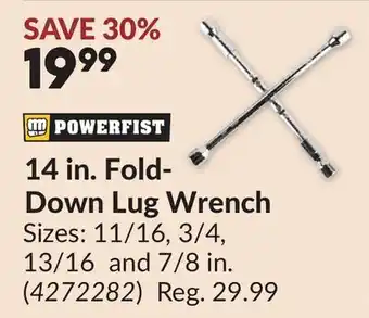 Princess Auto 14 in. Fold- Down Lug Wrench offer