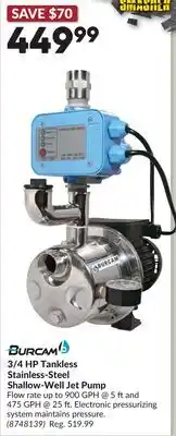Princess Auto 3/4 HP Tankless Stainless-Steel Shallow-Well Jet Pump offer
