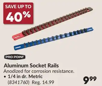 Princess Auto Aluminum Socket Rails, 1/4 in dr. Metric offer