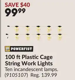 Princess Auto 100 ftPlastic Cage String Work Lights offer
