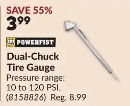Princess Auto Dual-Chuck Tire Gauge offer