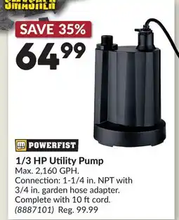 Princess Auto 1/3 HP Utility Pump offer