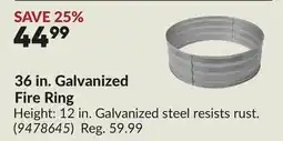 Princess Auto 36 in. Galvanized Fire Ring offer