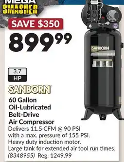 Princess Auto 60 Gallon Oil-Lubricated Belt-Drive Air Compressor offer