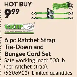 Princess Auto 6 pc Ratchet Strap Tie-Down and Bungee Cord Set offer