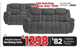 Surplus Furniture Foreside Charcoal Reclining Sofa offer