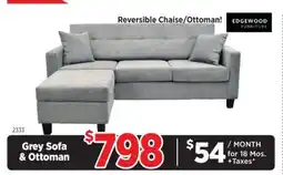 Surplus Furniture Grey 2Pc Sofa & Ottoman offer