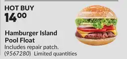 Princess Auto Hamburger Island Pool Float offer