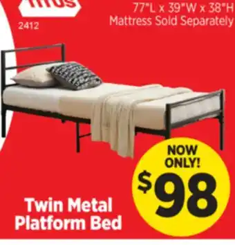 Surplus Furniture Twin Metal Platform Bed offer