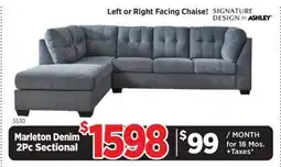 Surplus Furniture Marleton Denim 2Pc Sectional offer