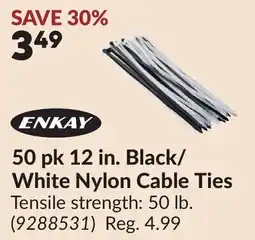Princess Auto 50 pk 12 in. Black/ White Nylon Cable Ties offer