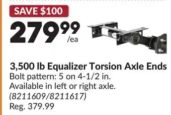 Princess Auto 3,500 lb Equalizer Torsion Axle Ends offer