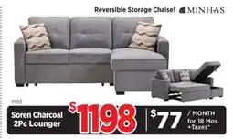 Surplus Furniture Soren Fog 2Pc Storage Sleeper offer