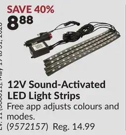 Princess Auto 12V Sound-Activated LED Light Strips offer