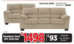 Surplus Furniture Simplejoy Sand Sofa & Loveseat offer