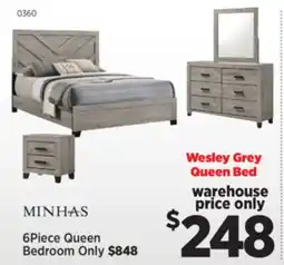 Surplus Furniture Wesley Grey Queen Bed offer