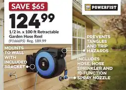 Princess Auto 1/2 in. x 100 ftRetractable Garden Hose Reel offer