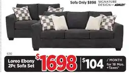 Surplus Furniture Loreo Ebony Sofa & Loveseat offer