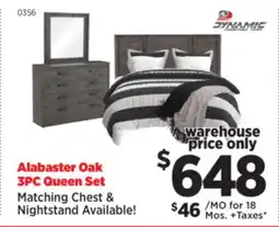Surplus Furniture Alabaster Oak 3-Piece Queen Bedroom Set offer