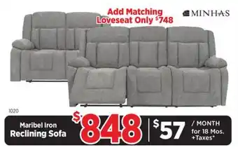 Surplus Furniture Maribel Iron Reclining Sofa offer