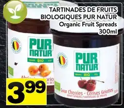 Supermarché PA TARTINADES DE FRUITS BIOLOGIQUES PUR NATUR | Organic Fruit Spreads offer