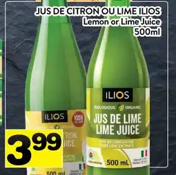 Supermarché PA JUS DE CITRON OU LIME ILIOS | Lemon or Lime Juice offer