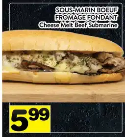 Supermarché PA SOUS-MARIN BOEUF FROMAGE FONDANT | Cheese Melt Beef Submarine offer