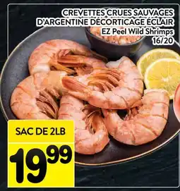 Supermarché PA CREVETTES CRUES SAUVAGES D'ARGENTINE DÉCORTICAGE ÉCLAIR | EZ Peel Wild Shrimps 16/20 offer