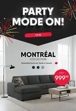 Meubles RD Montreal - Sectional with Reversible Chaise offer