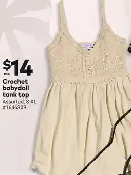 Giant Tiger Crochet babydoll tank top offer