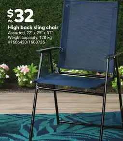 Giant Tiger High back sling chair offer