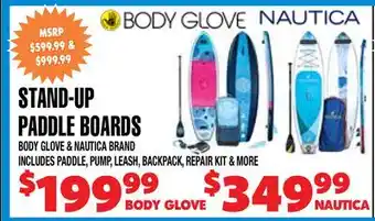 Len's Mill Stores BODY GLOVE & NAUTICA STAND-UP PADDLE BOARDS offer