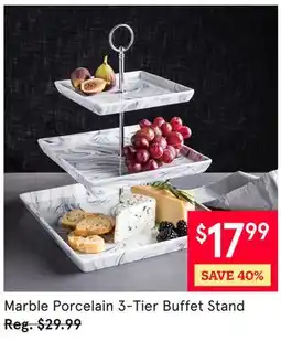 Kitchen Stuff Plus Marble Porcelain 3-Tier Buffet Stand offer