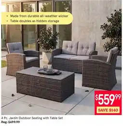 Kitchen Stuff Plus 4 Pc. Jardin Outdoor Seating with Table Set offer