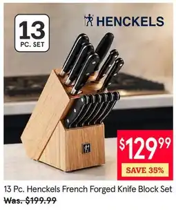 Kitchen Stuff Plus 13 Pc. Henckels French Forged Knife Block Set offer