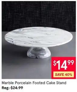 Kitchen Stuff Plus Marble Porcelain Footed Cake Stand offer