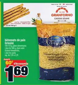 Super C bâtonnets de pain Grissini | Grissini breadsticks, L'épi d'or pasta offer