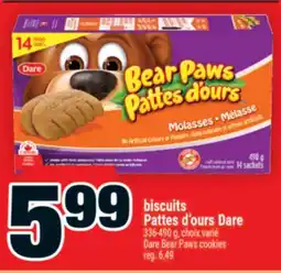 Super C biscuits Pattesd'ours Dare | Dare Bear Paws cookies offer
