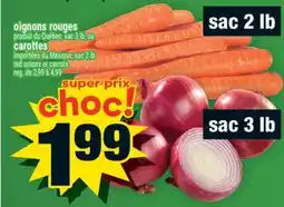 Super C oignons rouges ou carottes | red onions or carrots offer