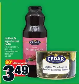 Super C feuilles de vigne farcies Cedar | Cedar stuffed vine leaves, juice offer