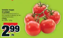 Super C tomates rouges en grappe | stemmed red tomatoes offer
