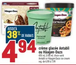 Marché Adonis CRÈME GLACÉE ANTABLI OU HÄAGEN-DAZS | ANTABLI OR HÄAGEN-DAZS ICE CREAM offer